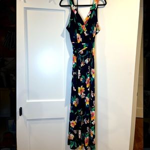 Market spruce floral maxi faux wrap dress